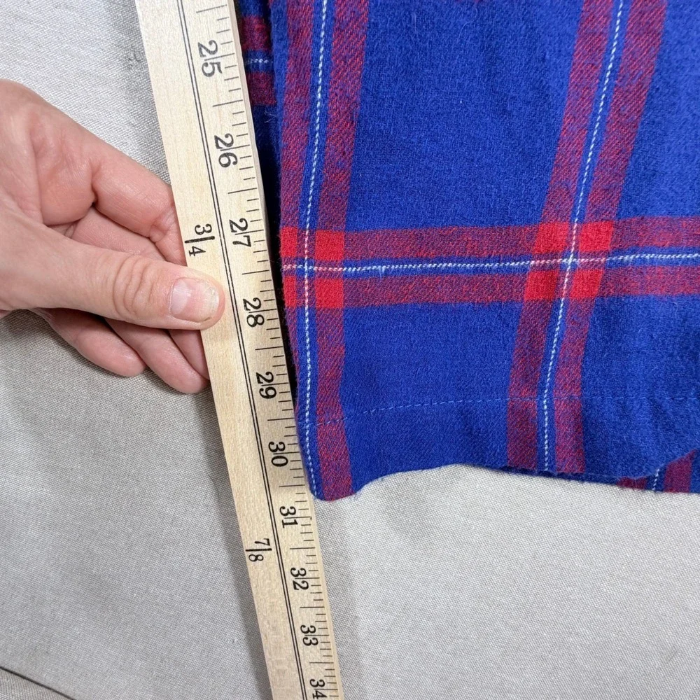 NFL New York Giants Football Men Blue Red Plaid Pajama Lounge Pant Large NY Logo